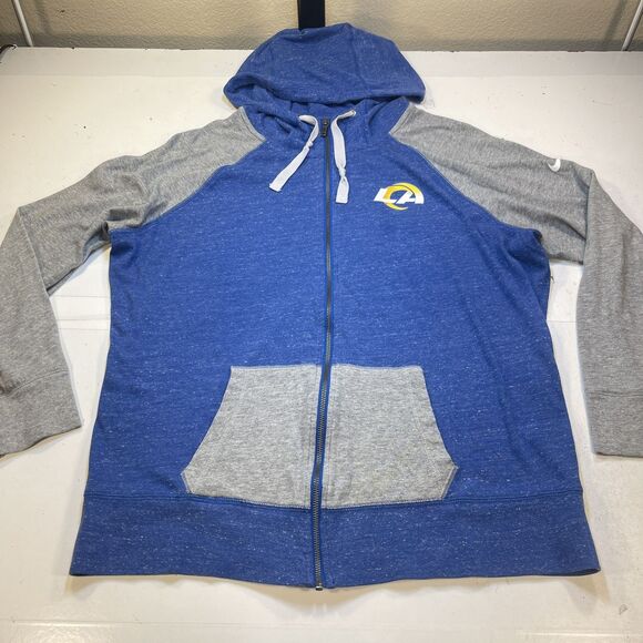 LOS ANGELES RAMS HOODIE WOMENS XXL FOOTBALL SWEATSHIRT ZIP UP JACKET - Picture 1 of 5
